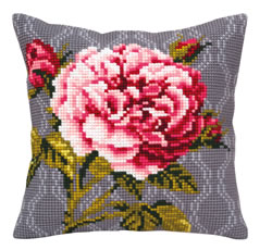 Cushion cross stitch kit Tender Rose - Collection d'Art