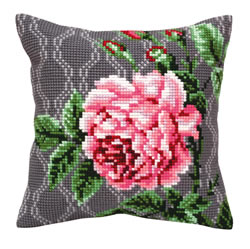 Cushion cross stitch kit Tender Rose - Collection d'Art