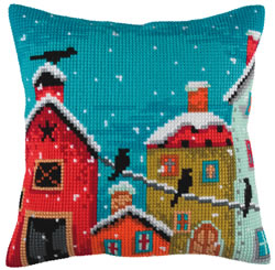 Cushion cross stitch kit Winter Morning - Collection d'Art