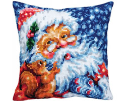 Cushion cross stitch kit Santa - Collection d'Art
