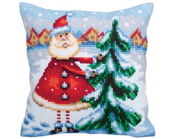 Cushion cross stitch kit Santa from Lapland - Collection d'Art