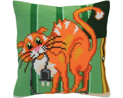 Kussen borduurpakket Cat Jokes - Collection d'Art