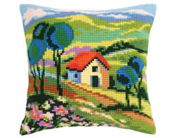 Kussen borduurpakket Green Hills - Collection d'Art