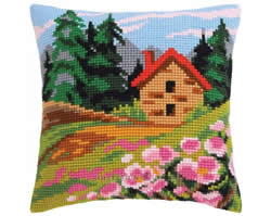 Cushion cross stitch kit Cottage on the Edge - Collection d'Art