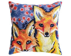 Kussen borduurpakket Fox Cubs - Collection d'Art