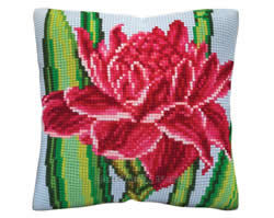 Cushion counted cross stitch kit Lotus - Collection d'Art