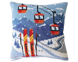 Kussen borduurpakket Alpine Skiing - Collection d'Art