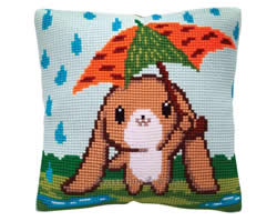 Cushion cross stitch kit Summer Rain - Collection d'Art