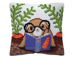 Cushion cross stitch kit Hare-scientist - Collection d'Art