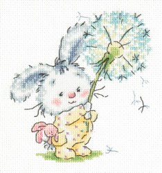 Borduurpakket Bunny and dandelion - Magic Needle