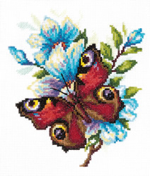 Cross stitch kit Peacock butterfly - Magic Needle