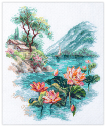 Borduurpakket Blooming Lotuses - Magic Needle