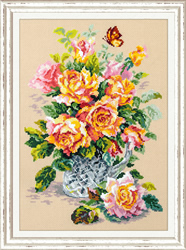 Cross stitch kit Tea roses - Magic Needle