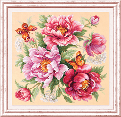 Cross stitch kit Flower Magic - Peonies - Magic Needle