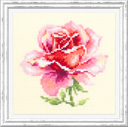 Cross stitch kit (m) Pink Rose - Magic Needle