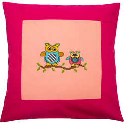 Pillow 40 x 40cm Rose-Pink Counted X-Stitch - Duftin