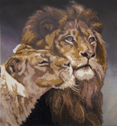 Diamond Painting Lions. Tenderness - Freyja Crystal