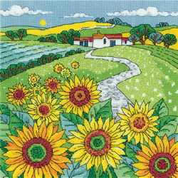 Cross stitch kit Sunflower Landscape - Heritage Crafts