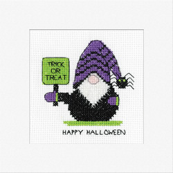 Cross stitch kit Gonk Card - Trick or Treat - Heritage Crafts