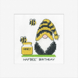 Cross stitch kit Gonk - Birthday Bee Card - Heritage Crafts