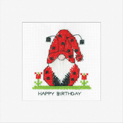 Cross stitch kit Gonk - Birthday Ladybird Card - Heritage Crafts