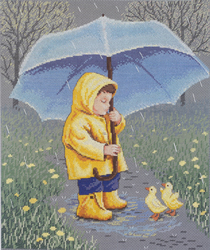 Borduurpakket Rainy Day Friends - Janlynn