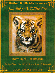 Cross Stitch Chart Baby Tiger - Kustom Krafts