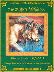 Cross Stitch Chart Wolf at Dusk - Kustom Krafts