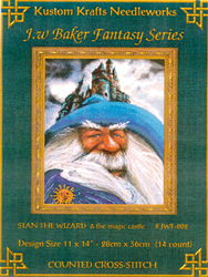 Cross Stitch Chart Stan the Wizard & Magic Castle - Kustom Krafts