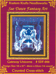 Cross Stitch Chart Gateway Unicorns - Kustom Krafts