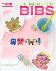 Cross Stitch Chart Lil' Monster Bibs - Leisure Arts