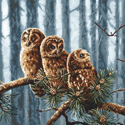 Borduurpakket Owls Family - Leti Stitch