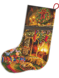 Borduurpatroon Christmas Eve Stocking - Leti Stitch
