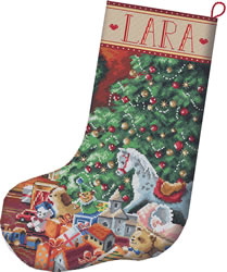 Cross stitch kit Cozy Christmas Stocking - Leti Stitch