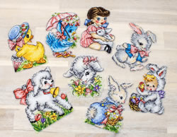 Borduurpakket Easter Ornaments Kit of 8 pieces - Leti Stitch