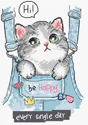 Cross stitch kit Be Happy - Leti Stitch