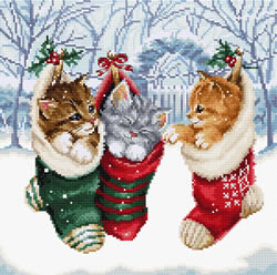 Cross stitch kit Snowy Kitties - Leti Stitch