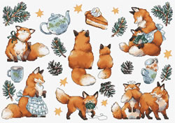 Borduurpakket Foxy New Year - Leti Stitch