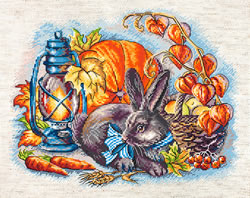 Borduurpakket Autumn with a rabbit - Leti Stitch
