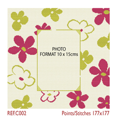 Cross Stitch Chart Photoframe Flowers - LiliPoints