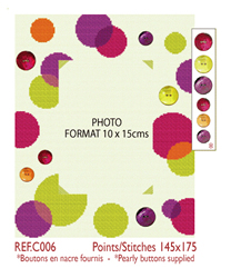 Borduurpatroon Photoframe Balls with Buttons - LiliPoints