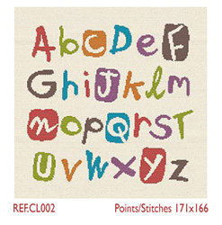 Borduurpatroon Multicolour Alphabet - LiliPoints