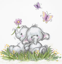 Cross stitch kit Elephant Couple - Luca-S