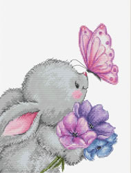 Borduurpakket Rabbit and Butterfly - Luca-S