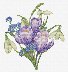 Cross stitch kit Spring Flowers - Luca-S