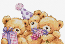 Cross stitch kit Three Party Bears - Luca-S