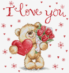 Cross stitch kit I Love You - Luca-S