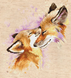 Cross stitch kit Foxes - Luca-S