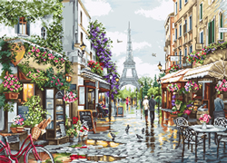 Cross stitch kit Paris in Flowers - Luca-S