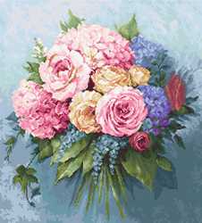 Cross stitch kit Bouquet - Luca-S